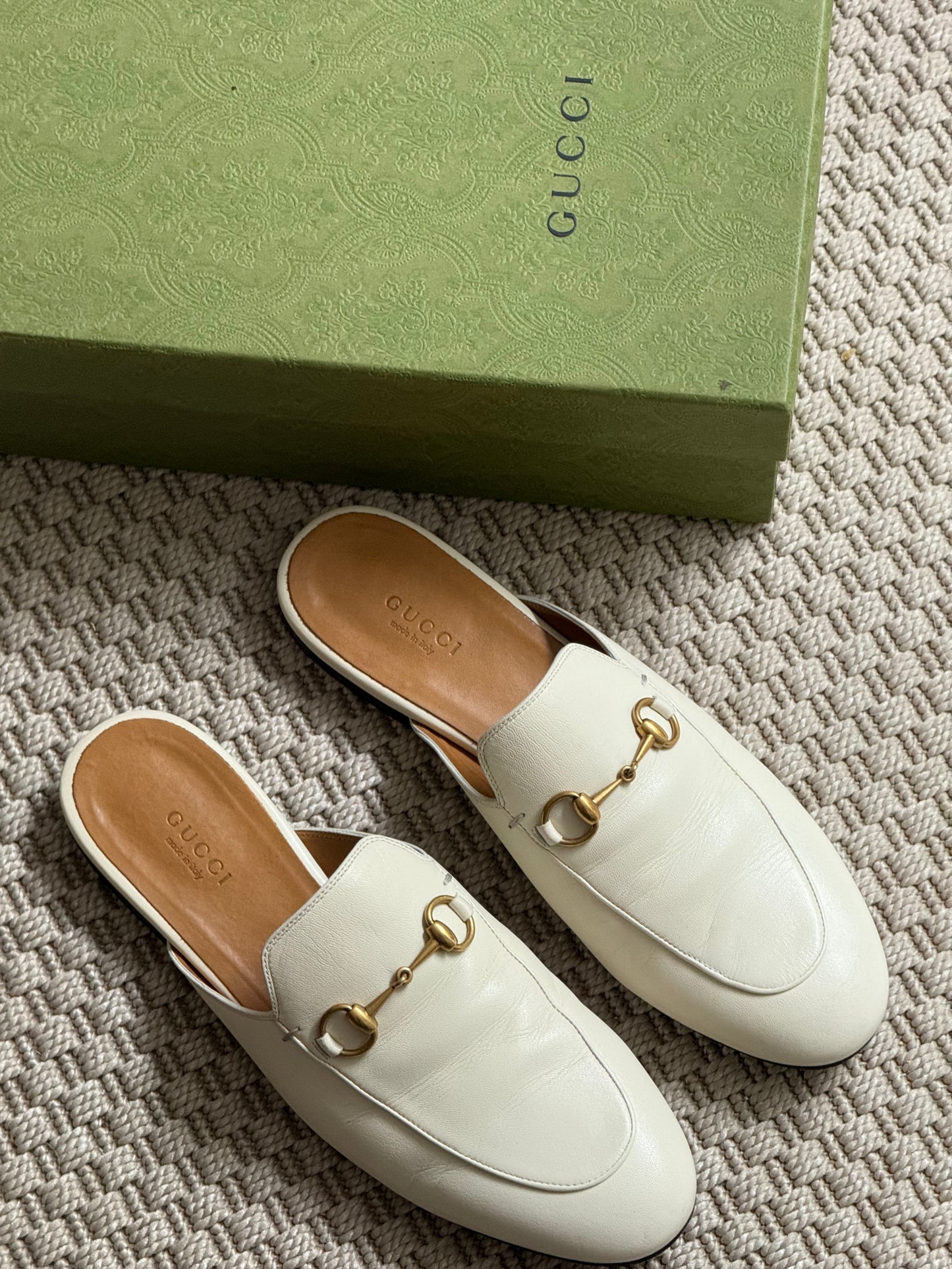 Gucci Cream Princetown Slider -UK 5.5