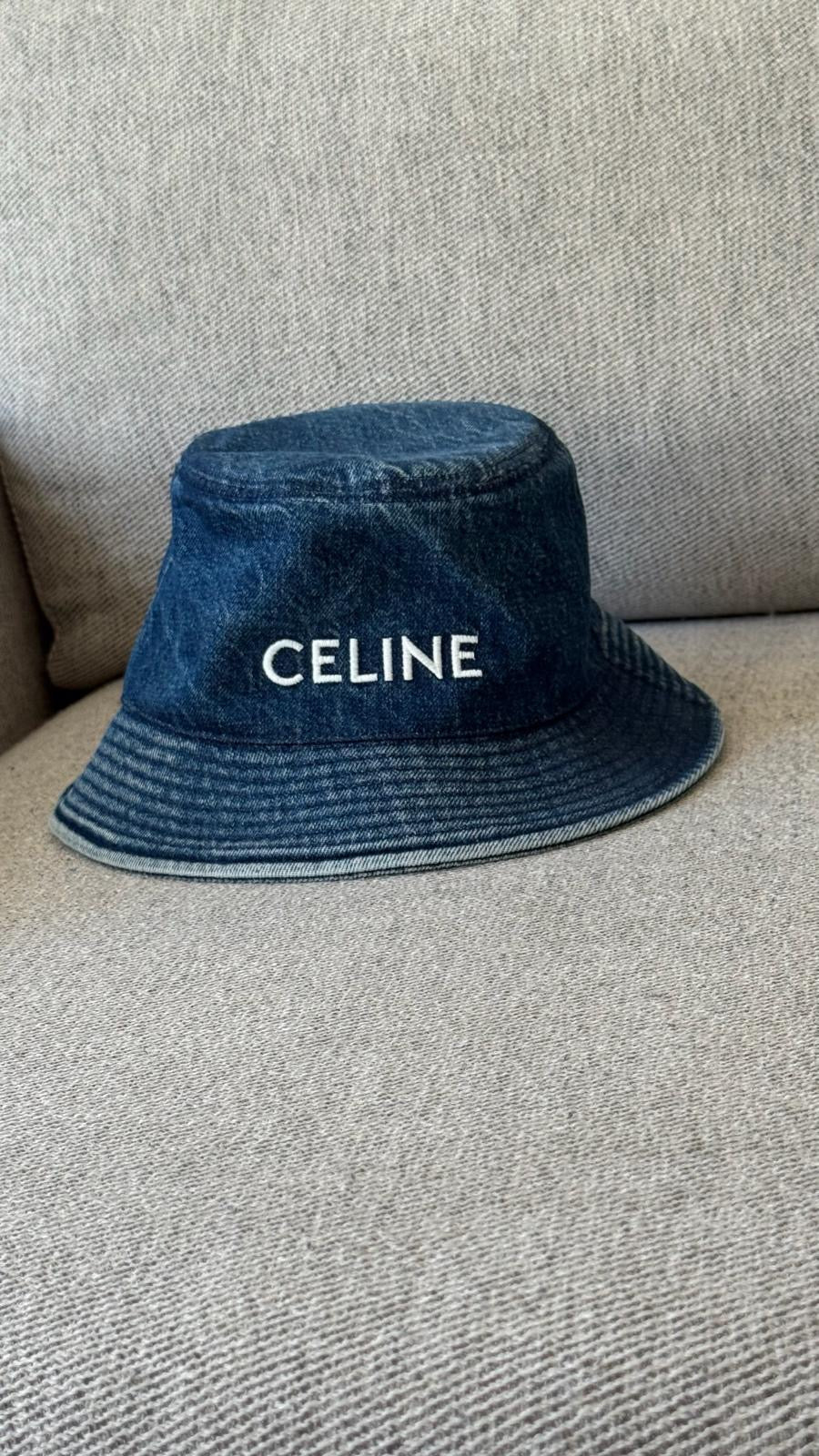 Celine Denim Logo Bucket Hat - Medium
