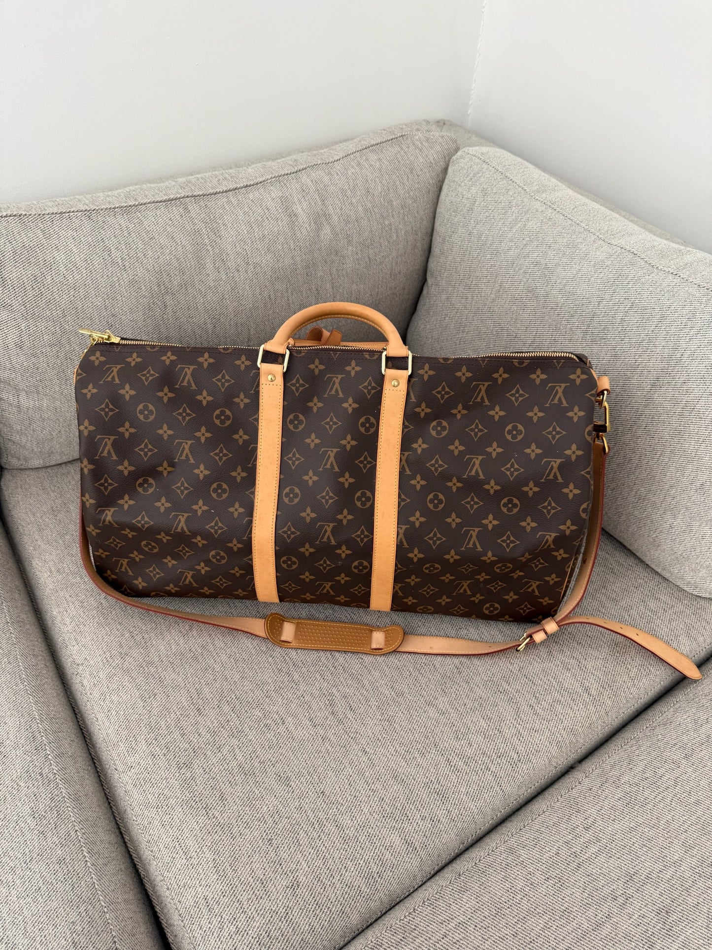 Louis Vuitton Keepall Bandoulière 55 Brown Monogram Bag