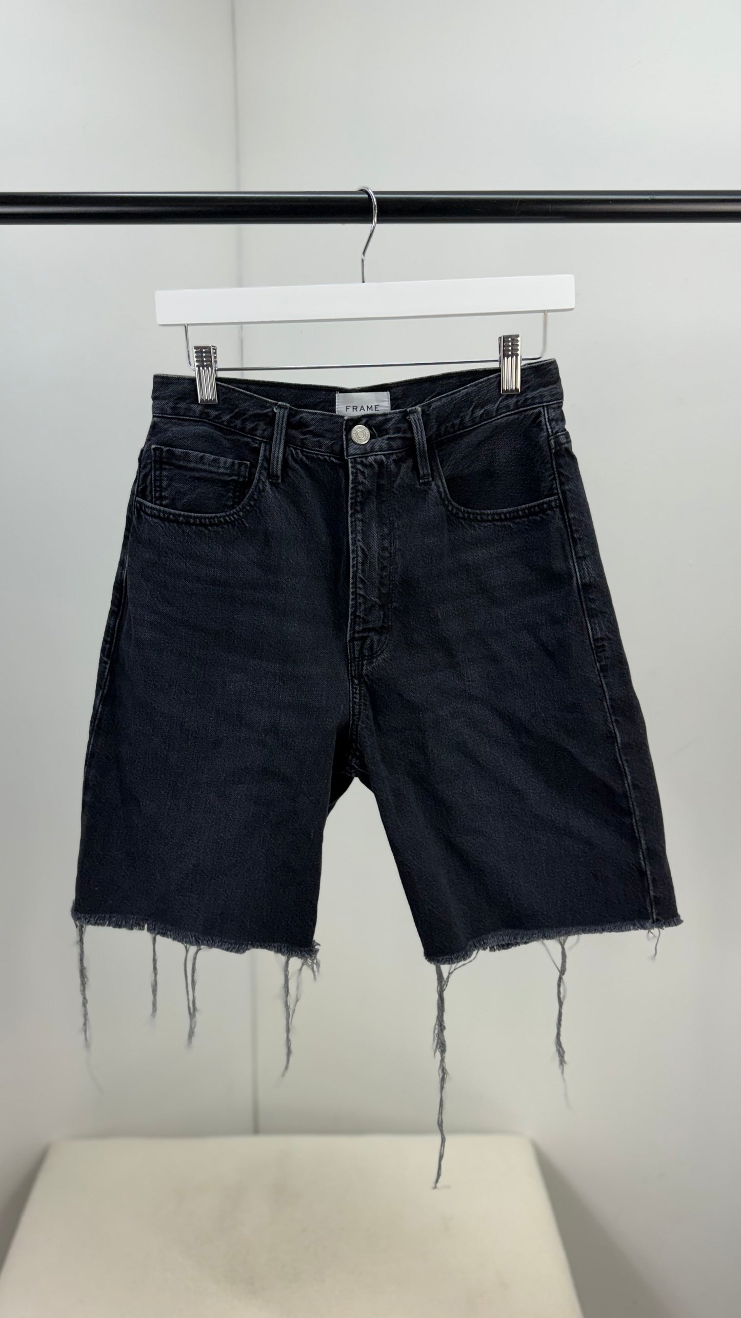 Frame Black Frey Denim Shorts - UK 8