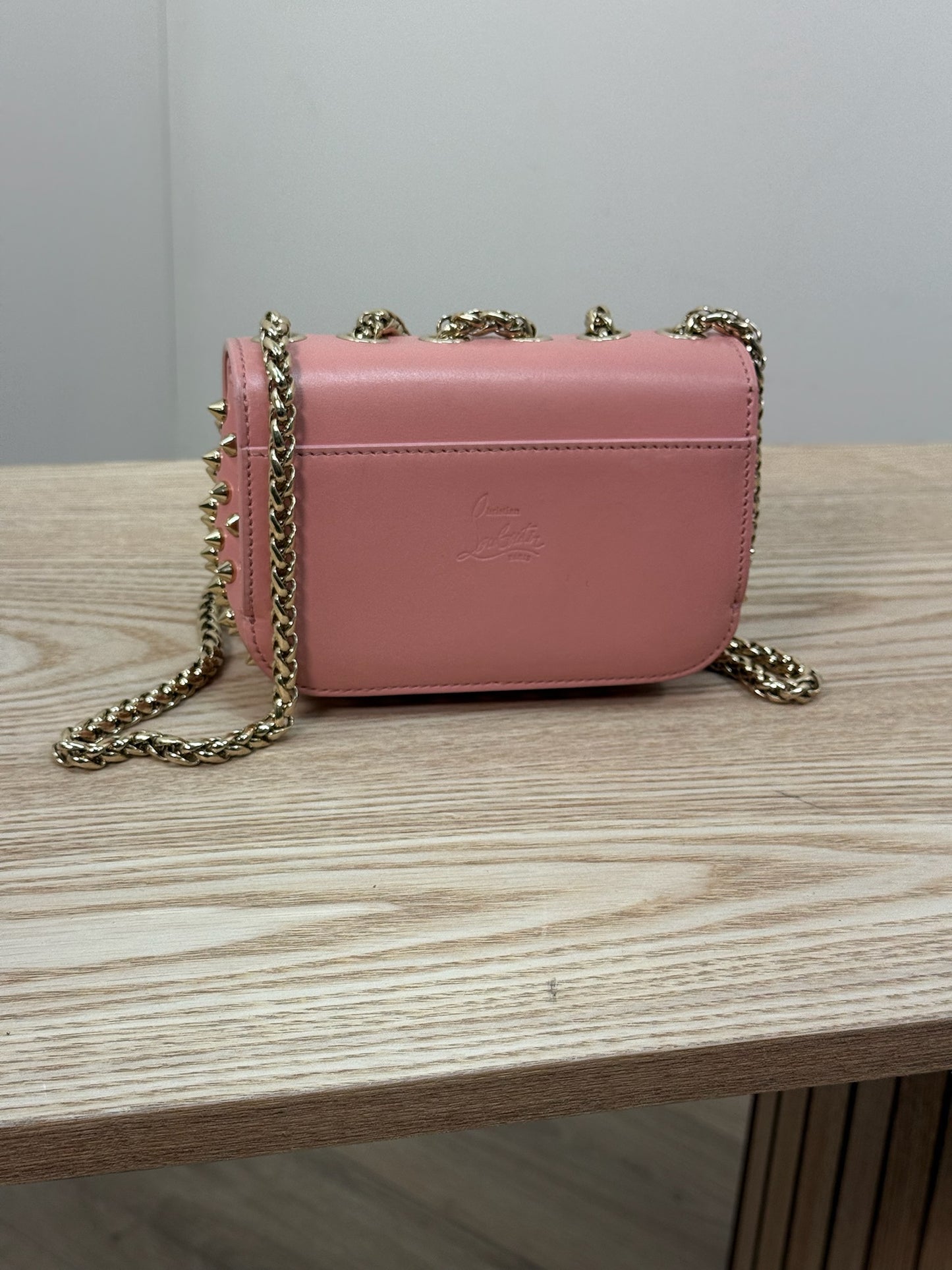Chrisitan Louboutin Pink Leather Spiked Sweet Charity Bag - One Size