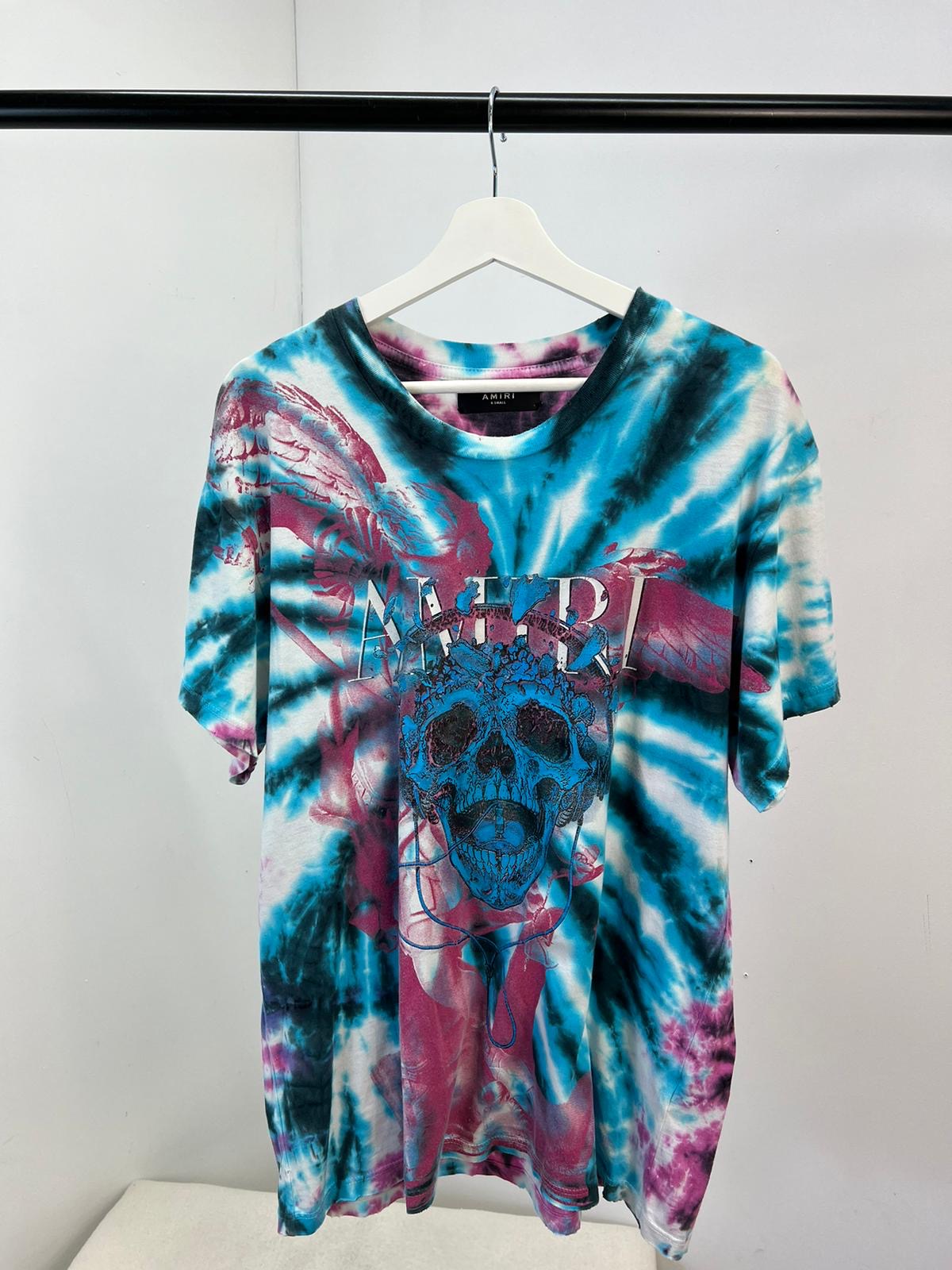 Amiri Blue Tie-Die Skull T-Shirt -XS Oversize