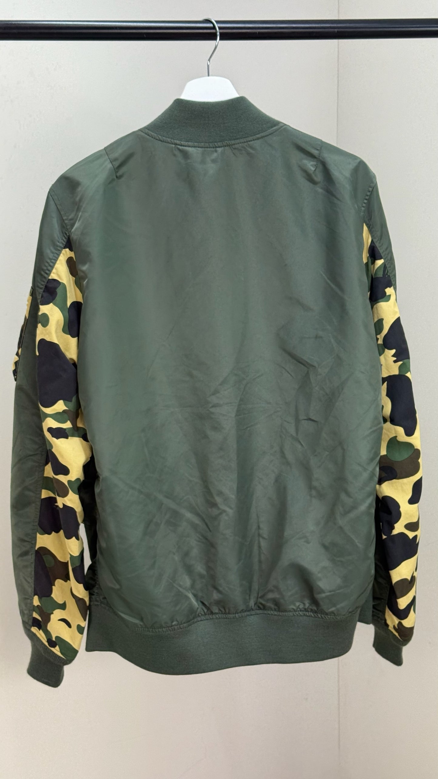 A Bathing Ape Green Camo Bomber Jacket - Large