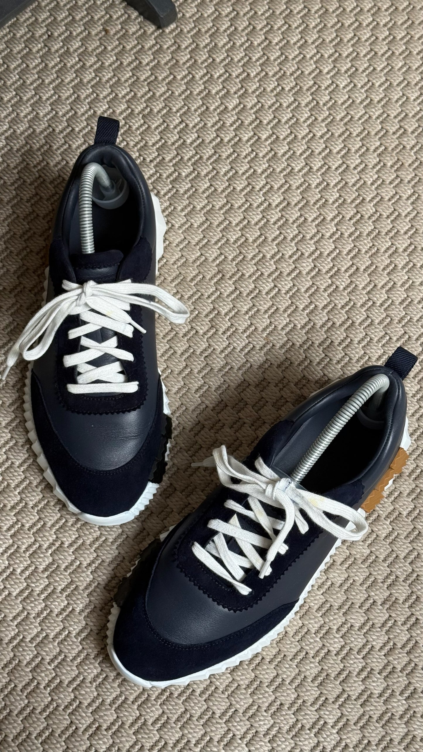 Hermes Navy Gold Bounce Trainers - 40/UK 6