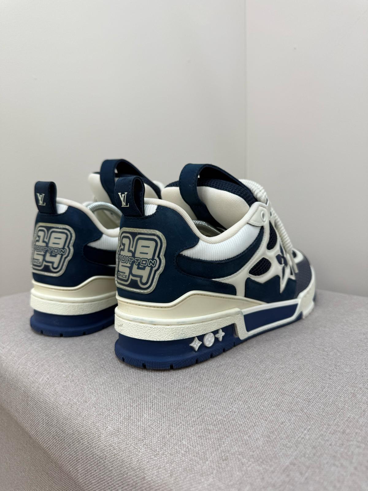 Louis Vuitton Blue White Lv Skate Trainer- UK 7.5