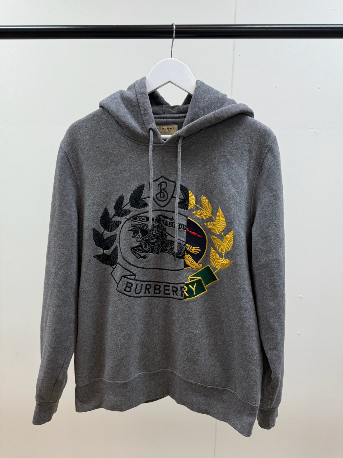Burberry Grey Melange Hoodie - Medium