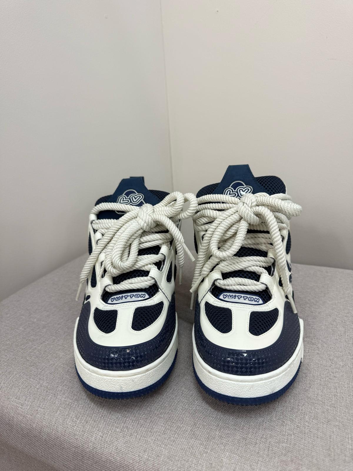 Louis Vuitton Blue White Lv Skate Trainer- UK 7.5
