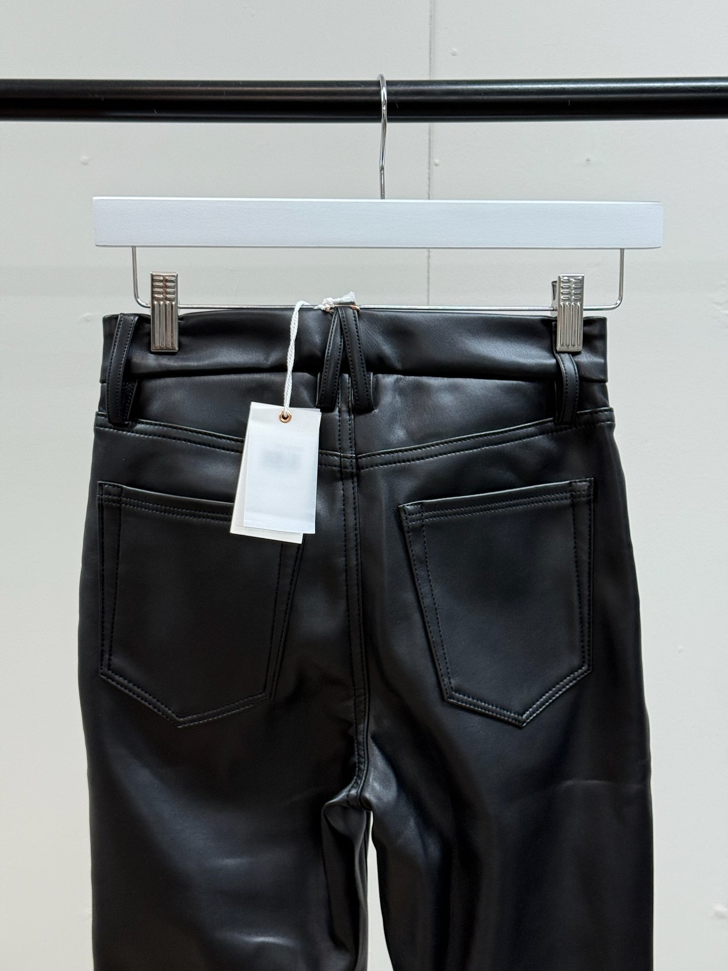 Good America Black Leather Flare Pants , New With Tags - 0/25