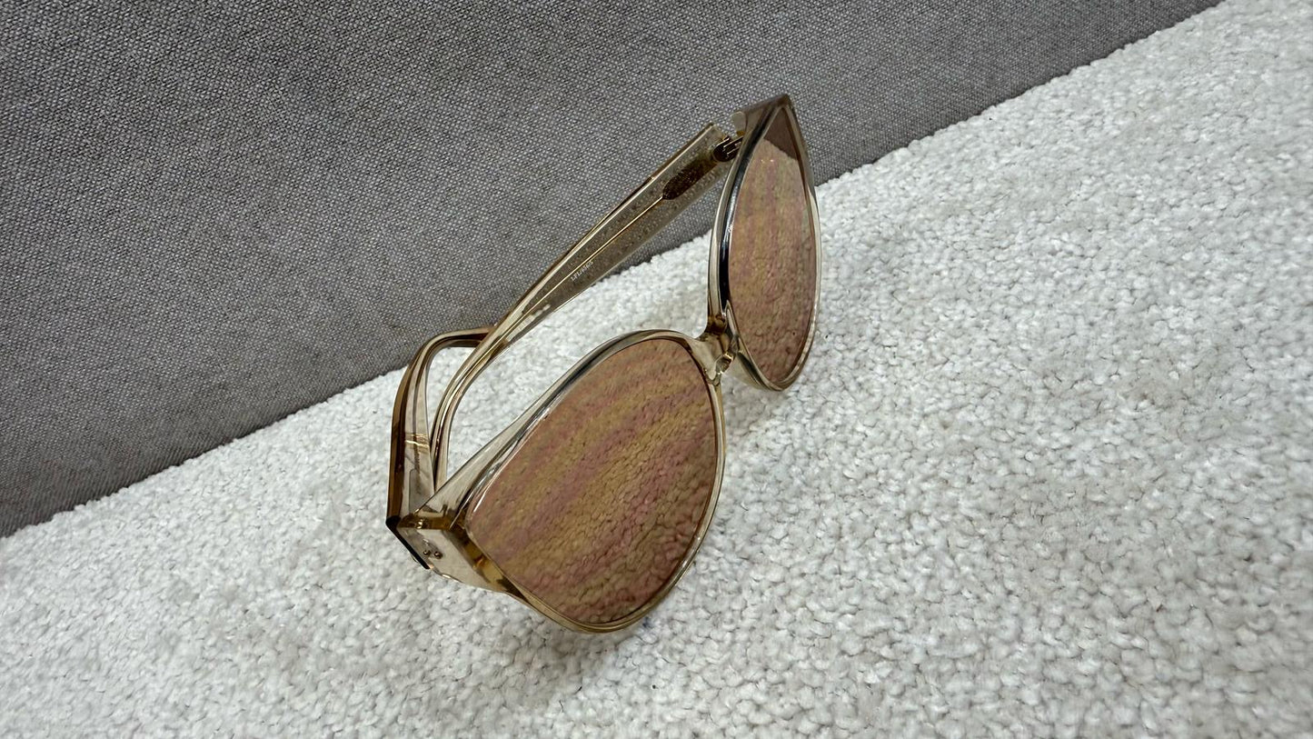Linda Farrow Gold Cateye Oversize Sunglass’s