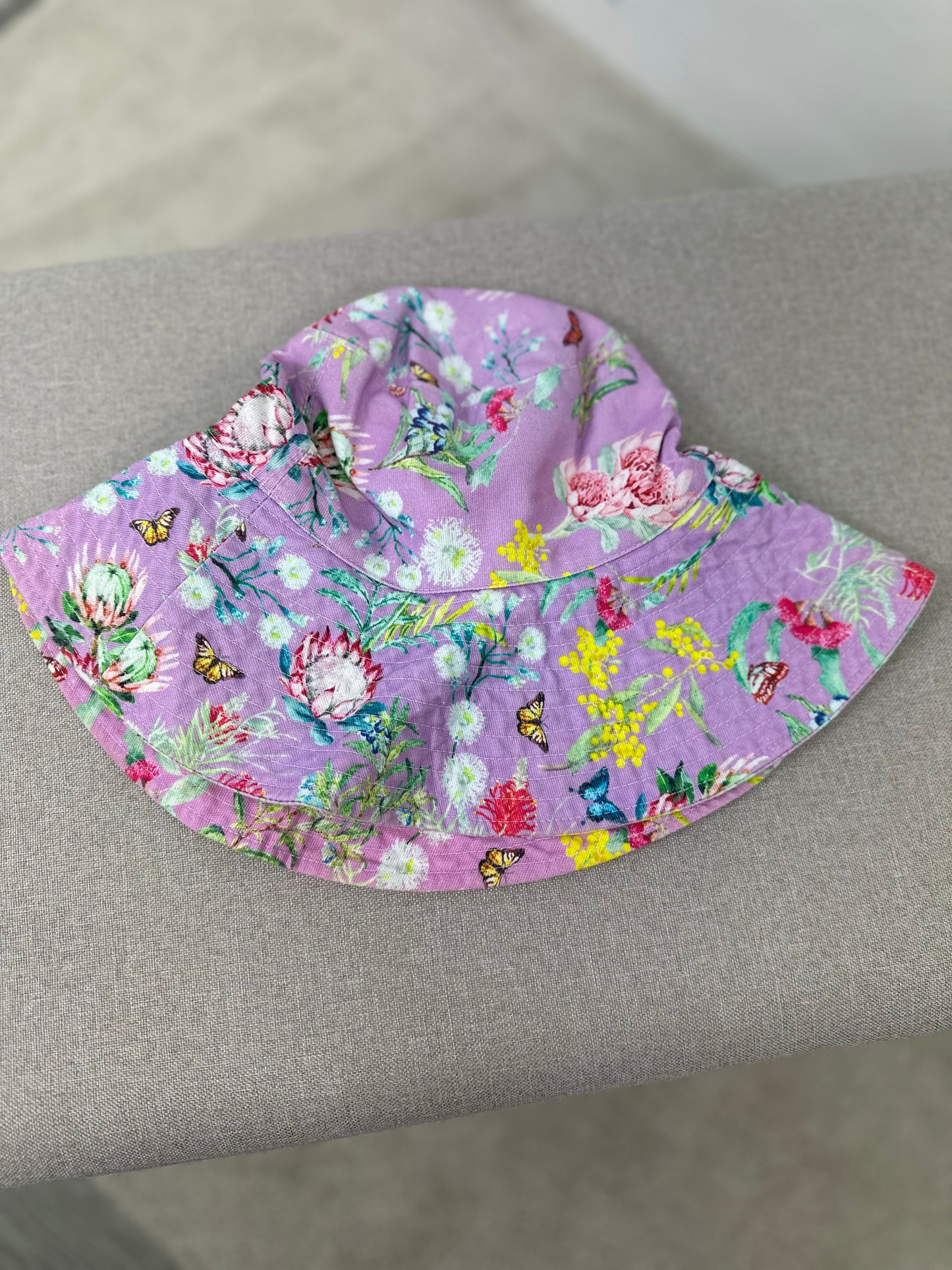 Kids Olga Valentine Floral Purple & Pink Two Sun Hats