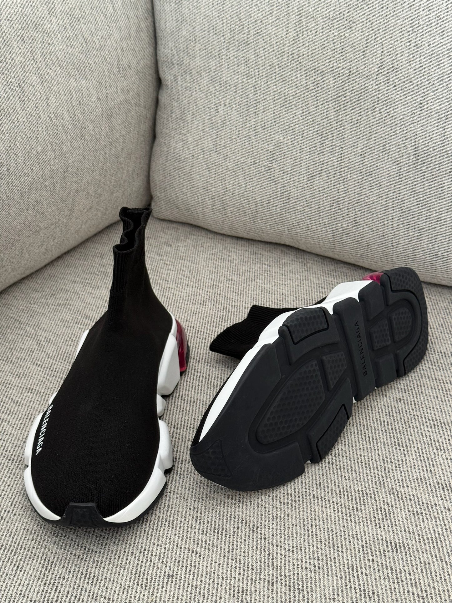 Balenciaga Black White Pink Speed Trainers- UK 5