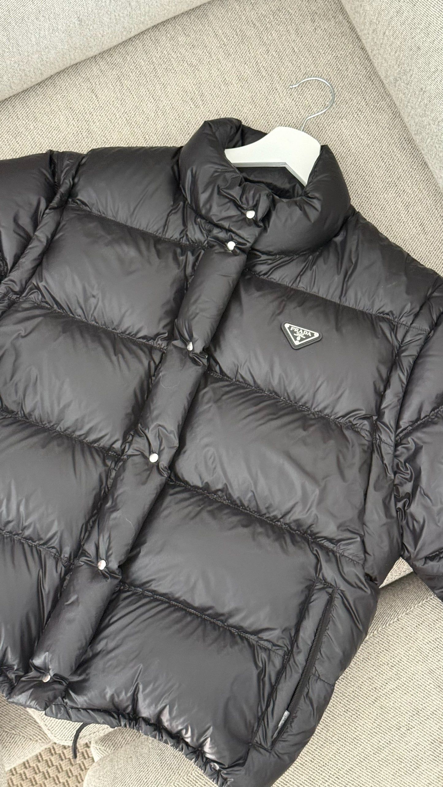 Prada Black Nylon Puffer Jacket-Small , Label 38