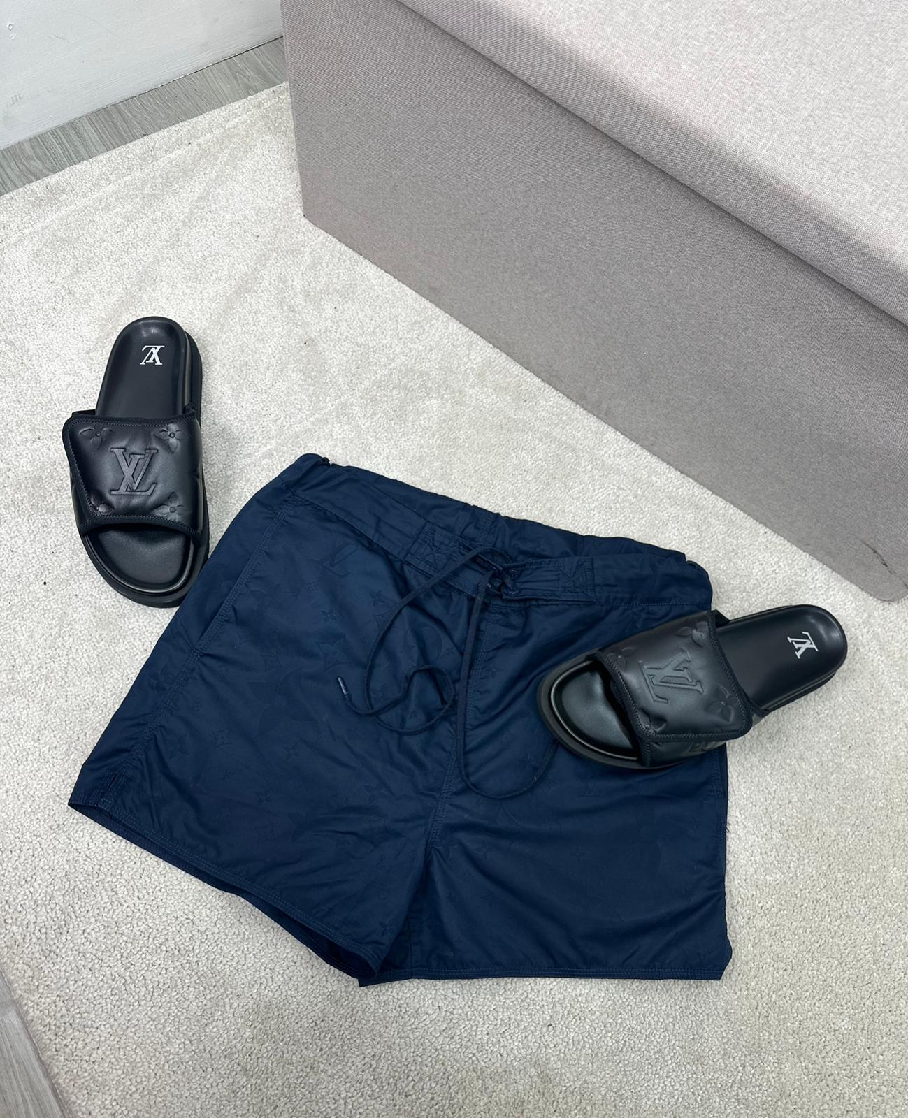 Louis Vuitton Navy Damier Signature Swimshorts - Medium