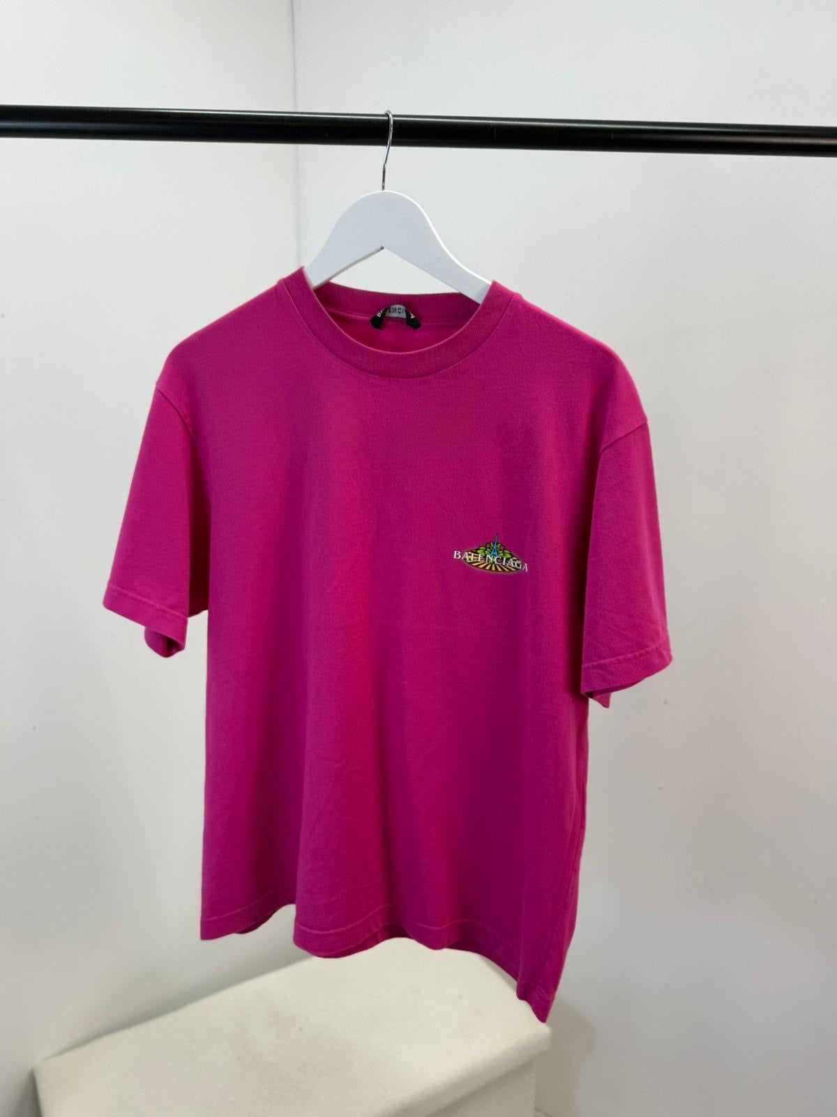 Balenciaga Pink Bonjour T-Shirt -XS Oversize