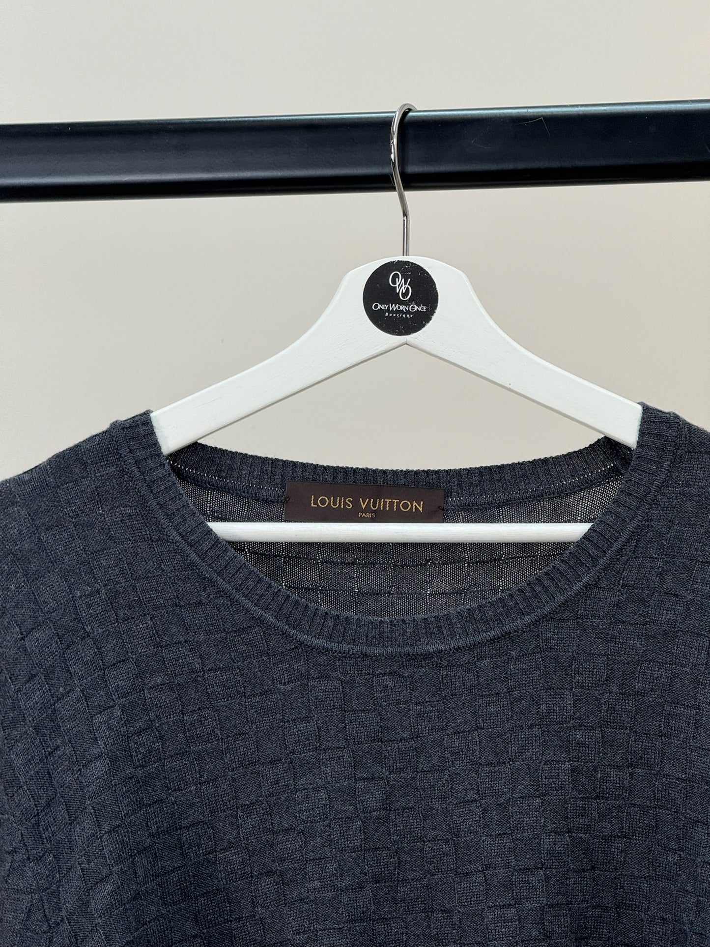 Louis Vuitton Grey Damier Print Jumper - 4XL