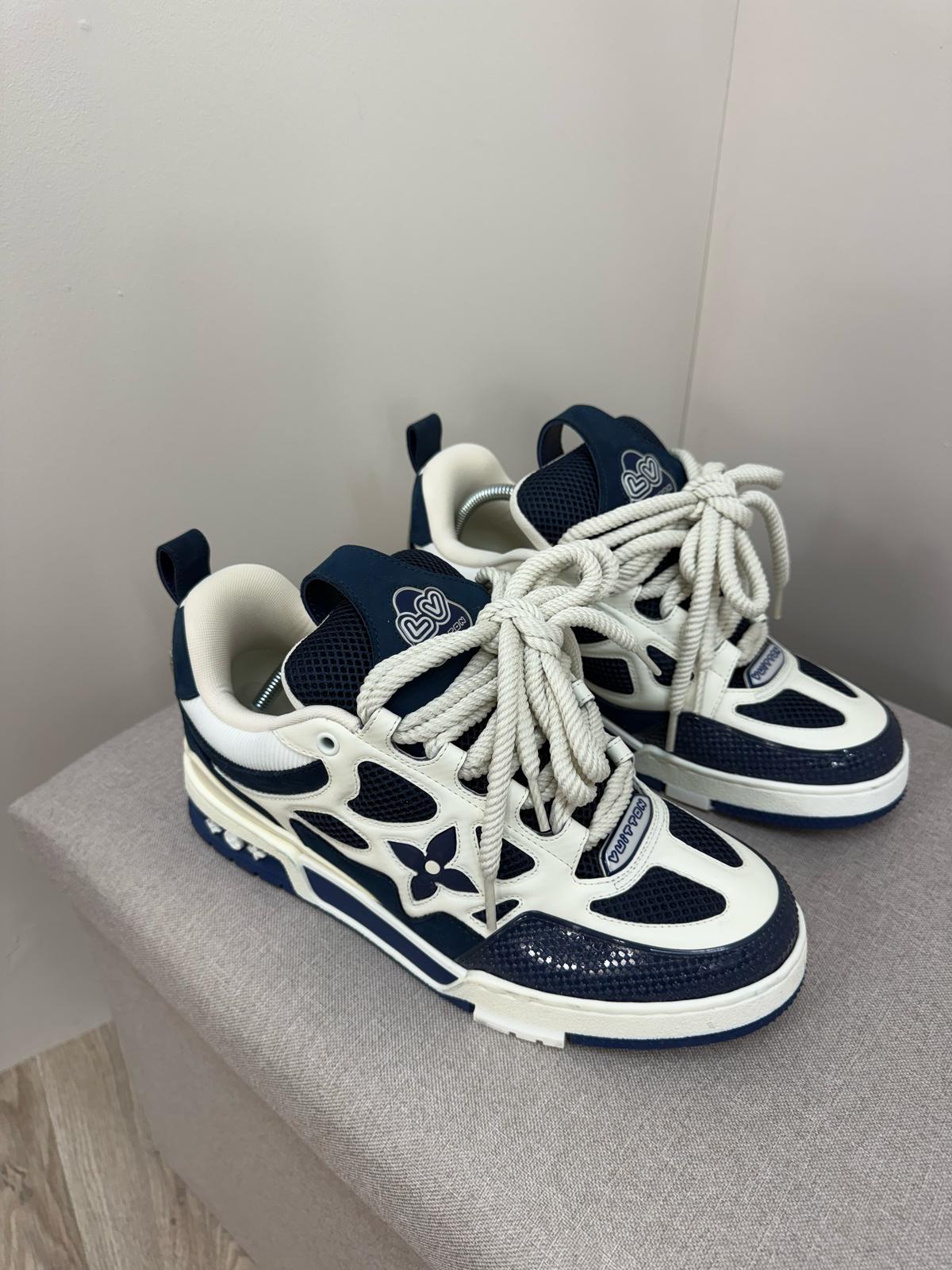 Louis Vuitton Blue White Lv Skate Trainer- UK 7.5