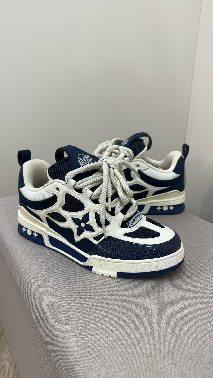Louis Vuitton Blue White Lv Skate Trainer- UK 7.5