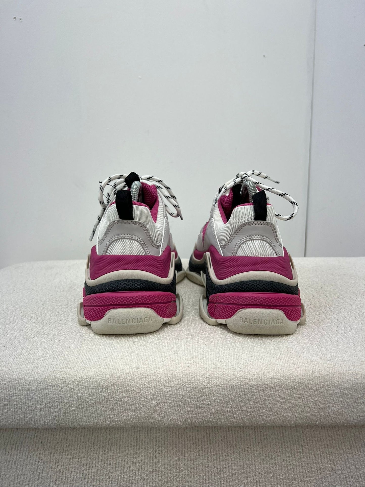 Balenciaga White And Pink Triple S Trainers , Brand New- UK 4