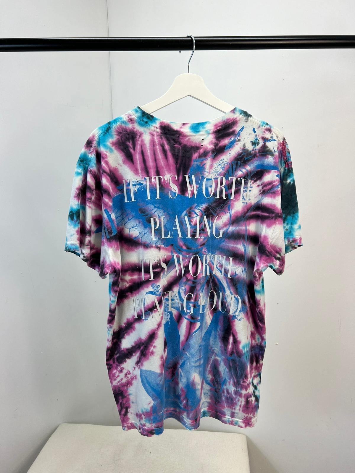 Amiri Blue Tie-Die Skull T-Shirt -XS Oversize