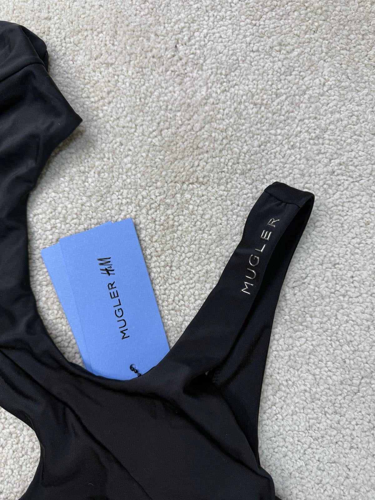 Mugler X H&M Black Strap Cut Out Swimsuit-Brand New , UK 14