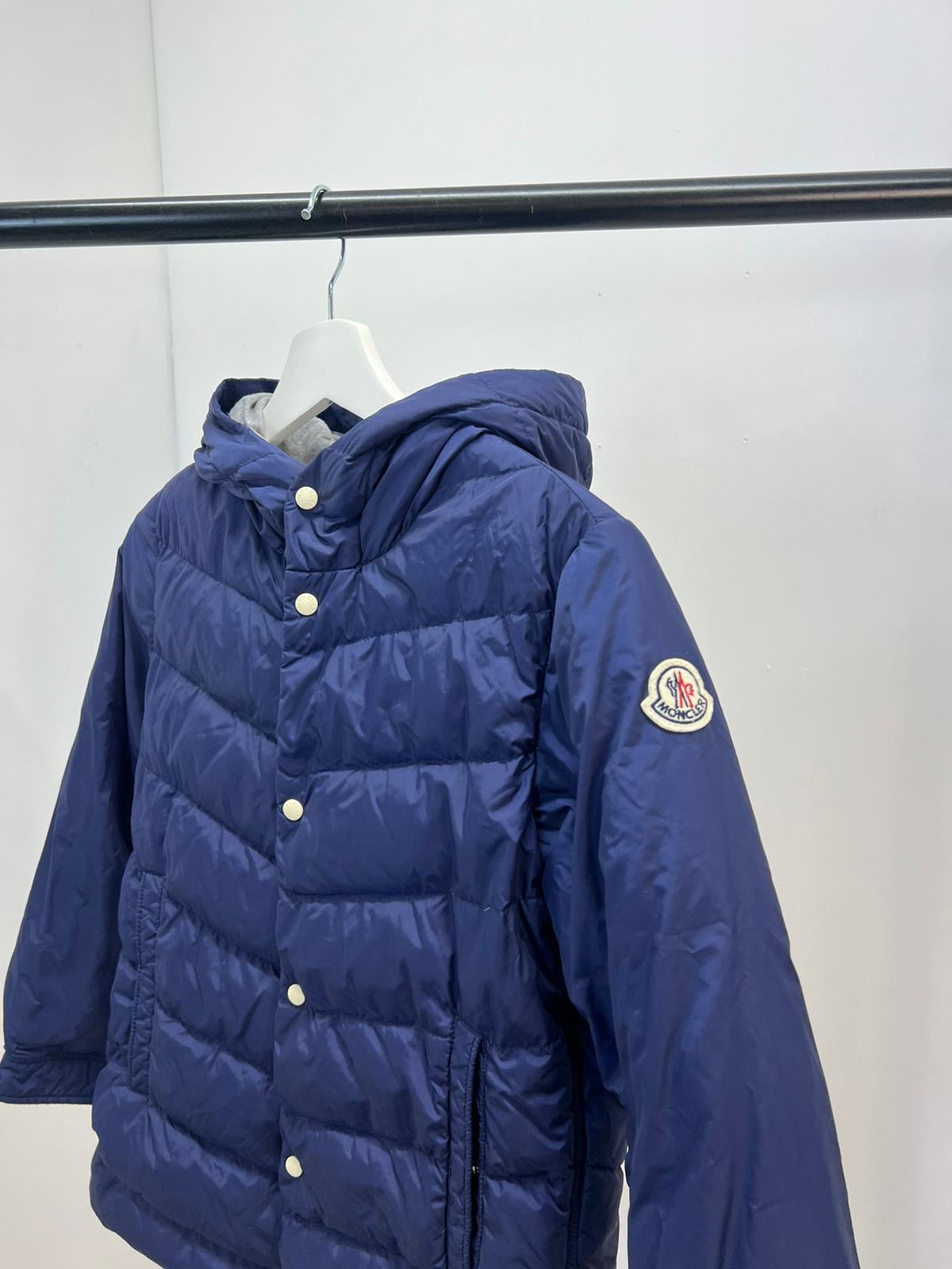 Kids Moncler Navy Flag Zip Row Zip Coat - Age 10