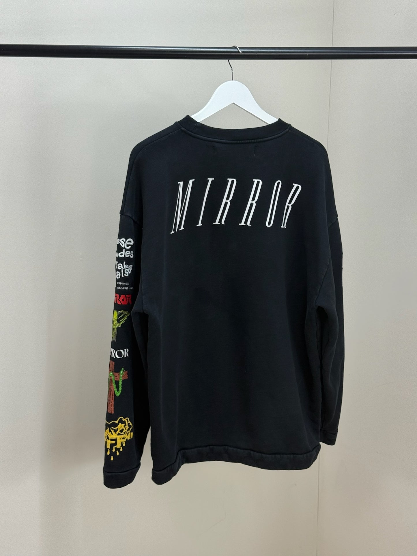 Off-White Black 'Mirror' Logo Jumper - XS oversize