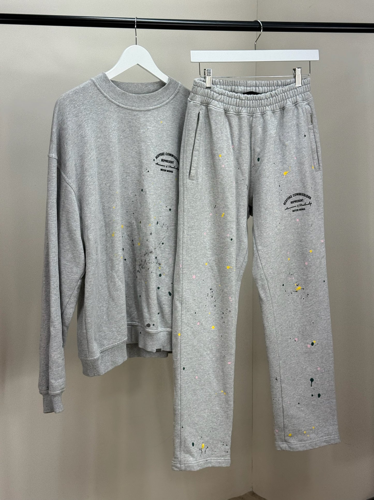 Represent Grey Paint splash tracksuit Set - M/L