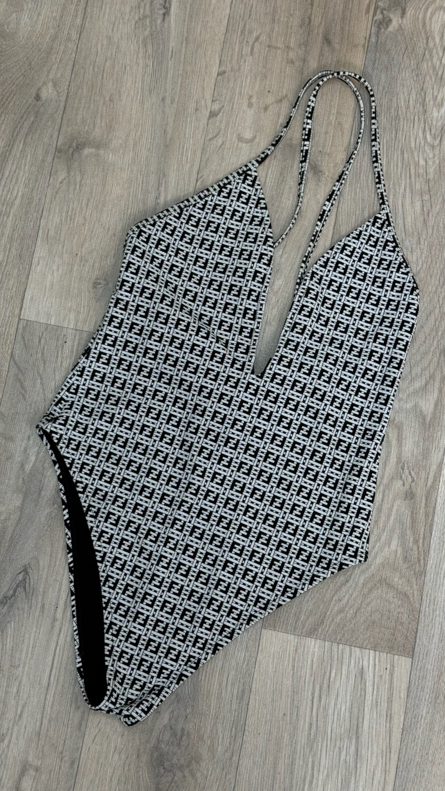 Fendi Black And White FF Swimsuit - M/10/42