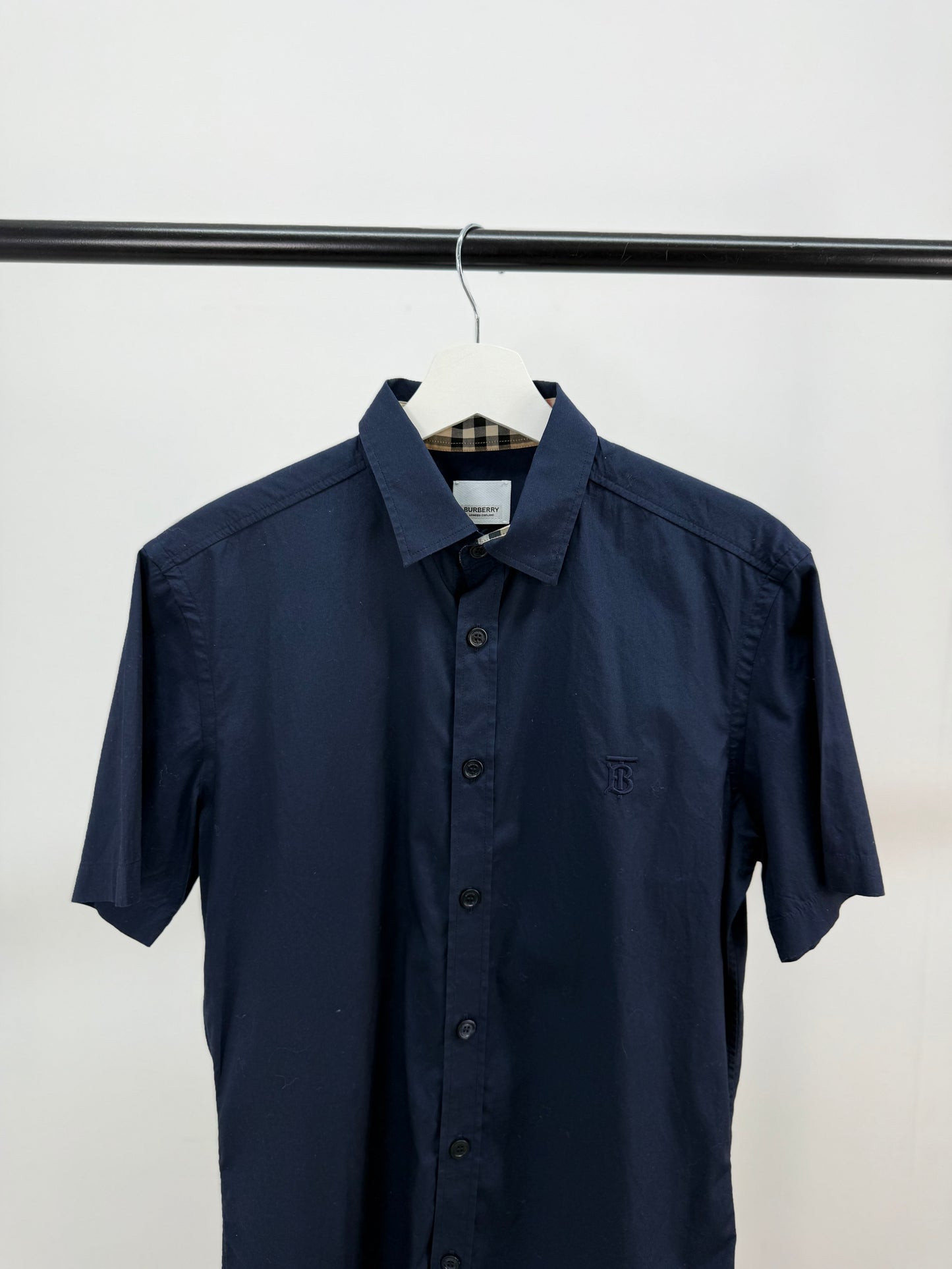 Burberry Navy Short Sleeve TB Shirt - Small