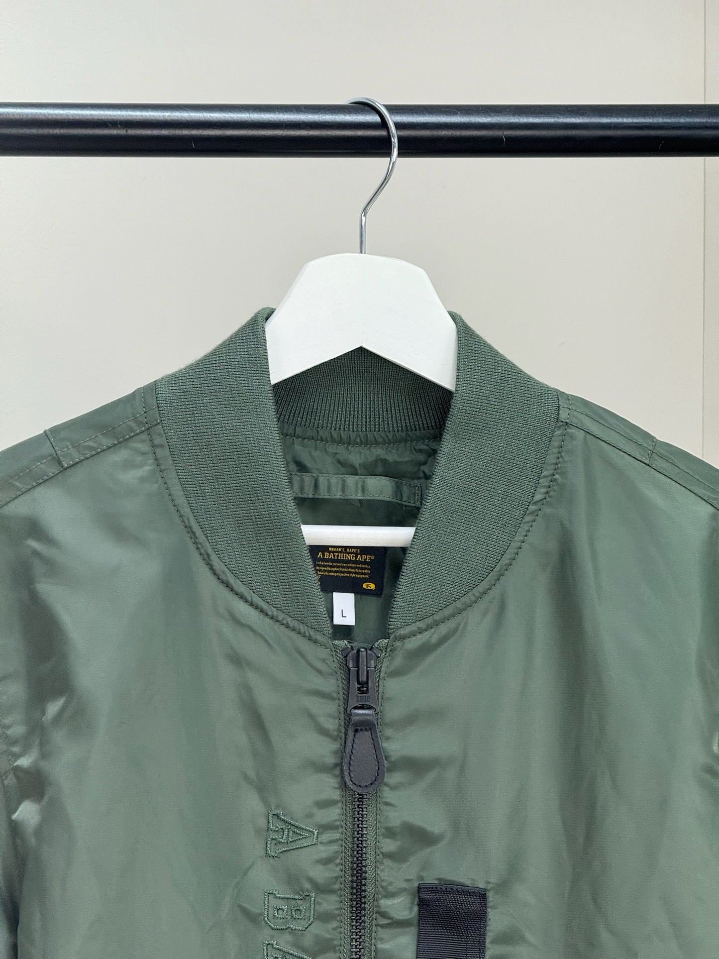 A Bathing Ape Green Camo Bomber Jacket - Large