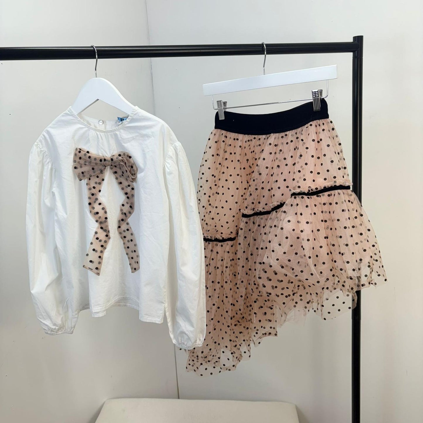Kids Monalisa White Shirt And Skirt Set - Age 8