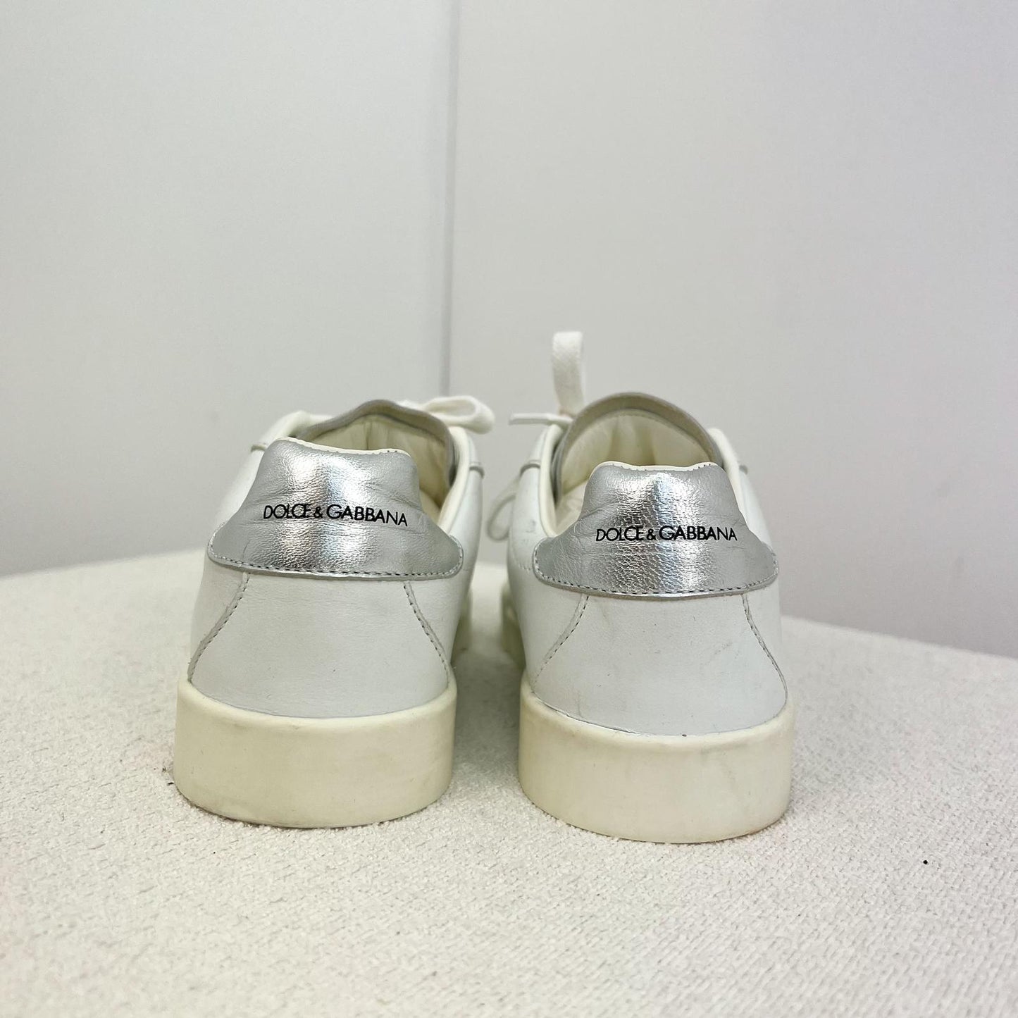 Kids Dolce & Gabbana white and silver logo trainer - EU 30