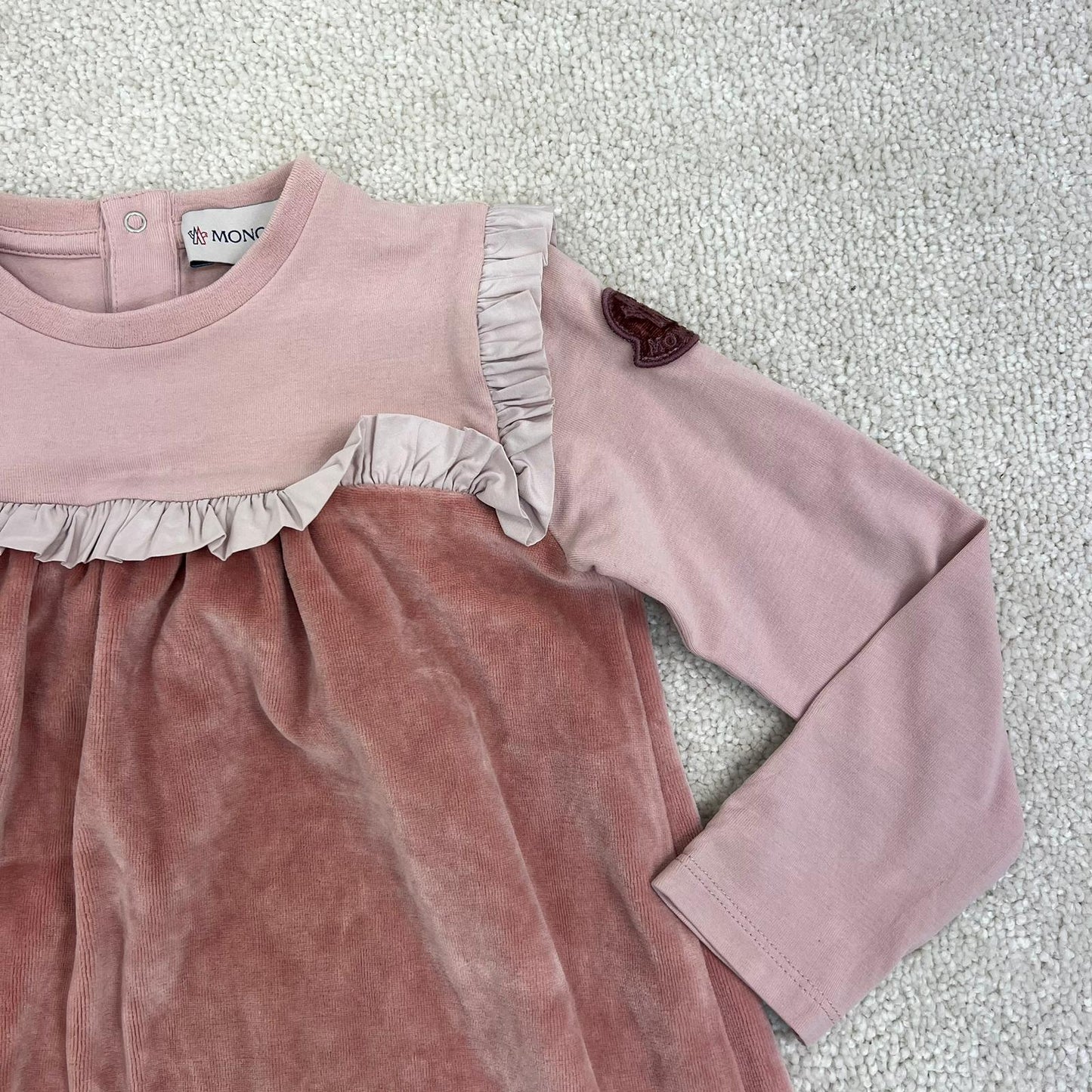 Kids Moncler Nude/Brown Suede Dress - Age 3