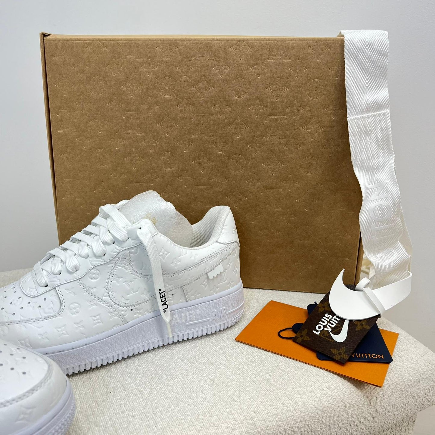 Louis Vuitton And Nike White "Air Force 1" By Virgil Abloh - Brand New In Box US 8/ UK 7.5