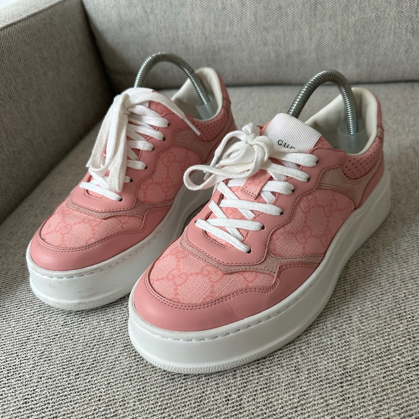 Gucci Pink GG Chunky B Trainers-UK 5