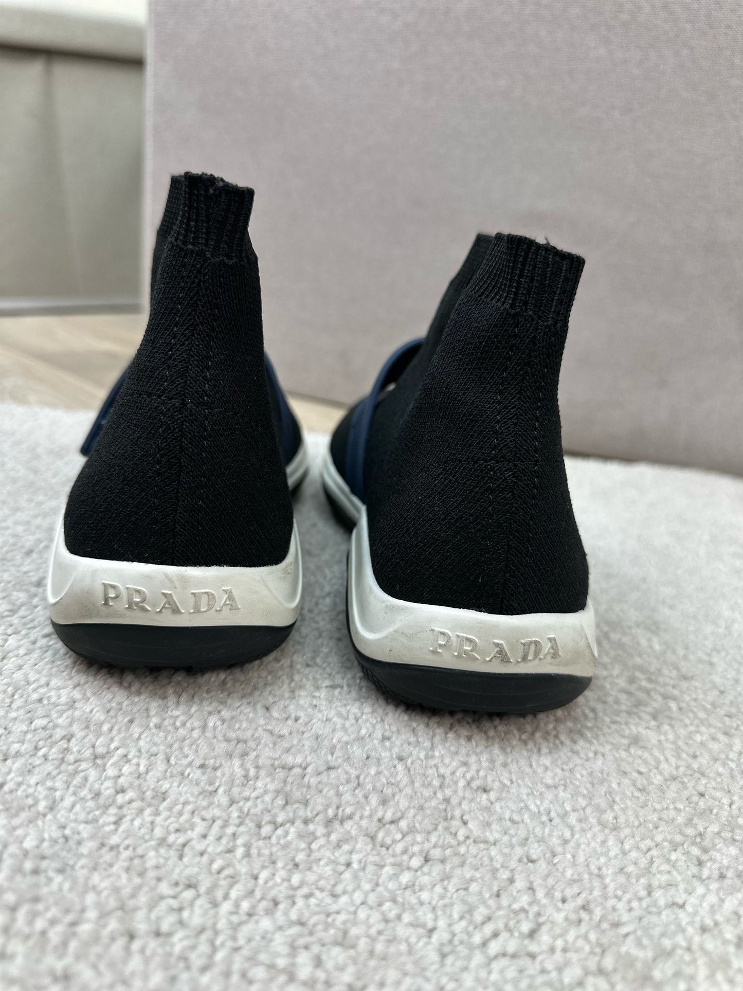 Prada Marine Sport Knit Boot Trainers - Eu 32