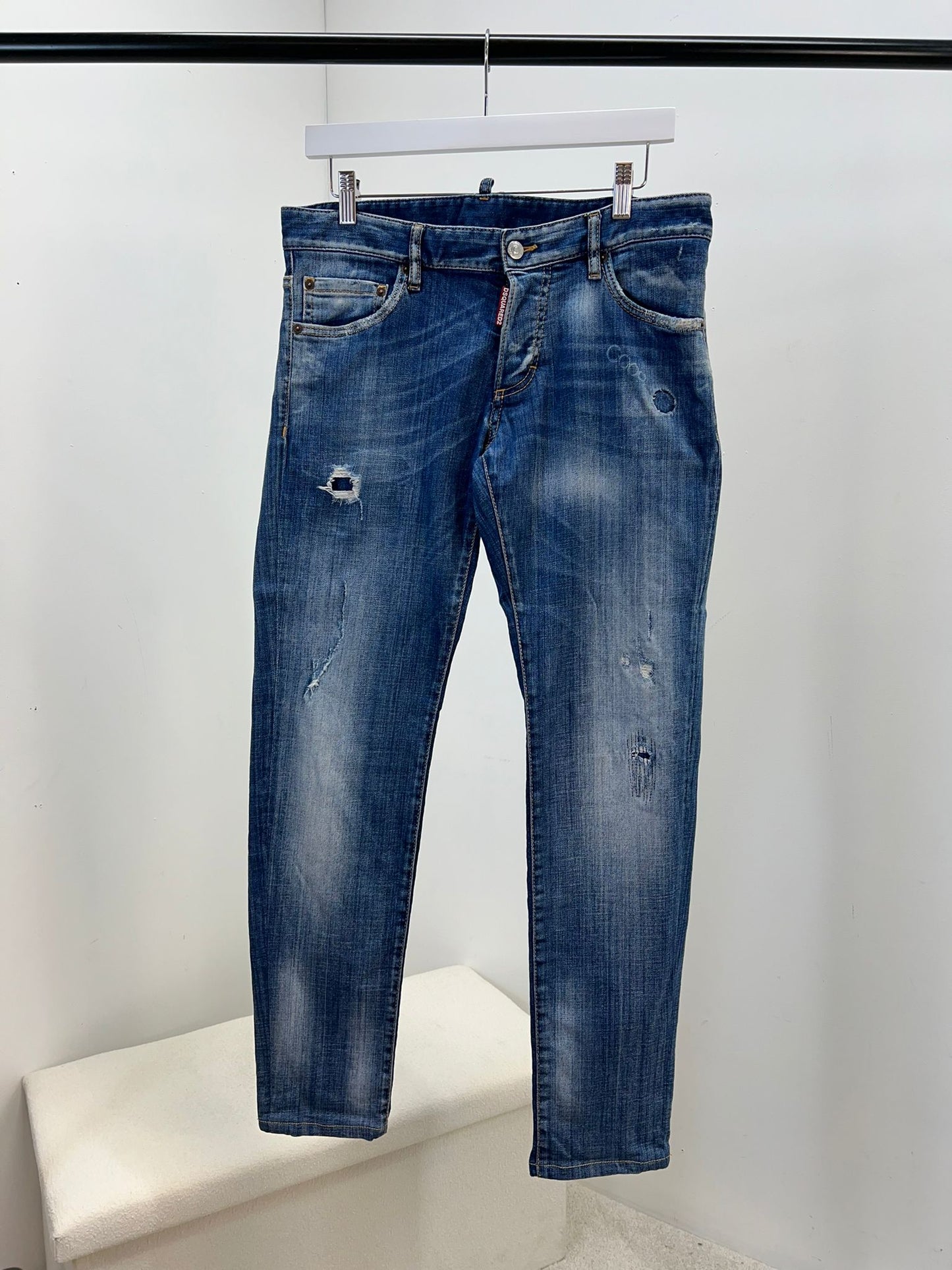 Dsquared2 Blue Denim Brown Label Jeans (L48)
