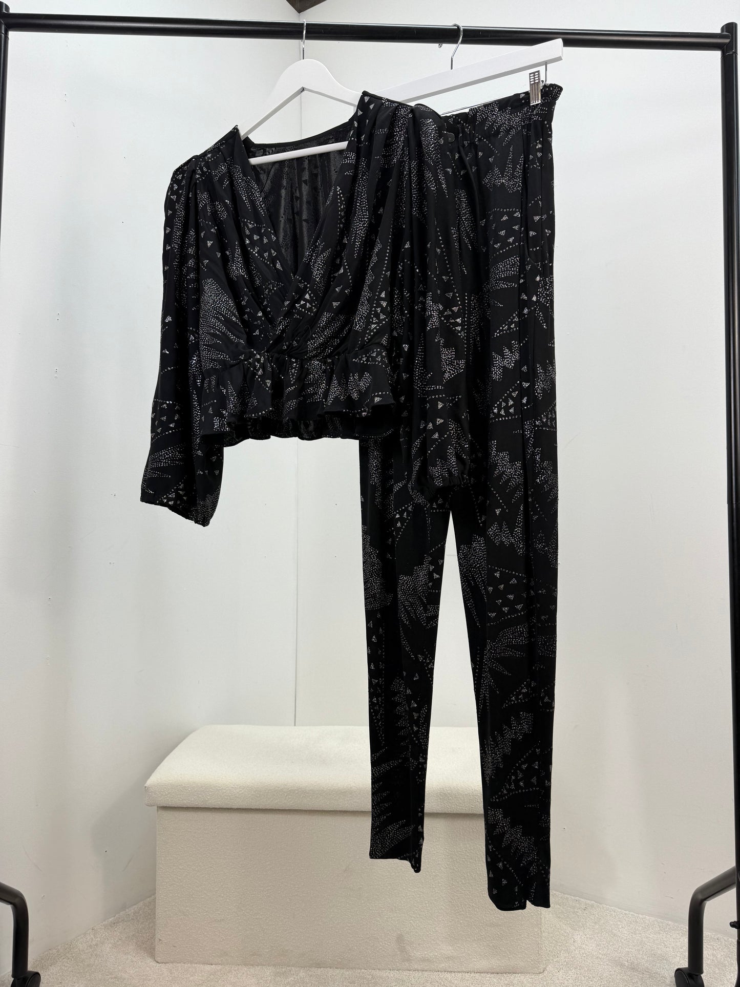 Isobel Marant Black & Silver Detail Trouser Co-Ord - UK 8