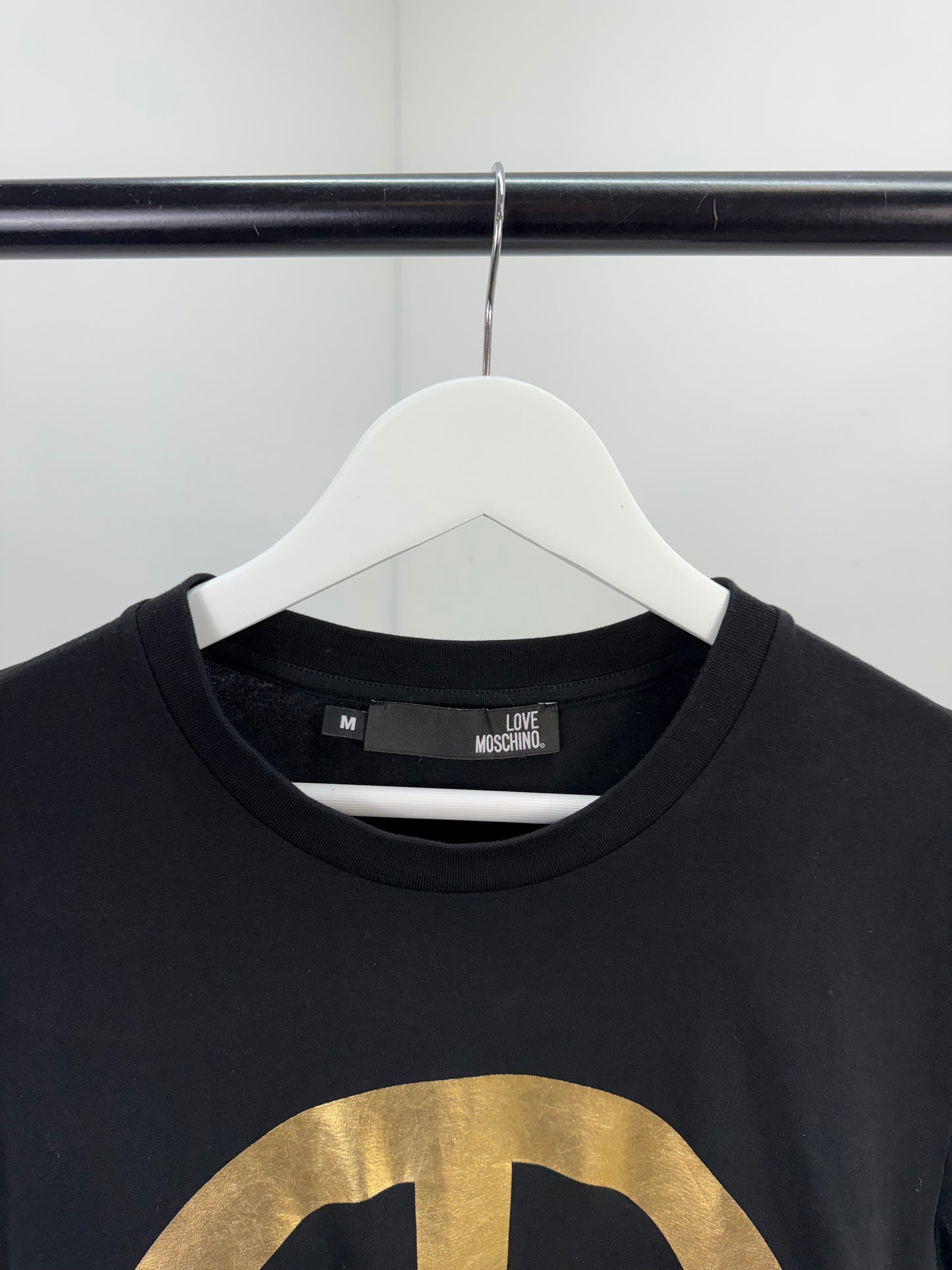 Moschino Black Gold Peace T-Shirt - Medium