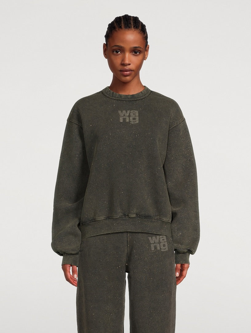 Alexander Wang Glitter Effect Terry Jumper Tracksuit Set-Small