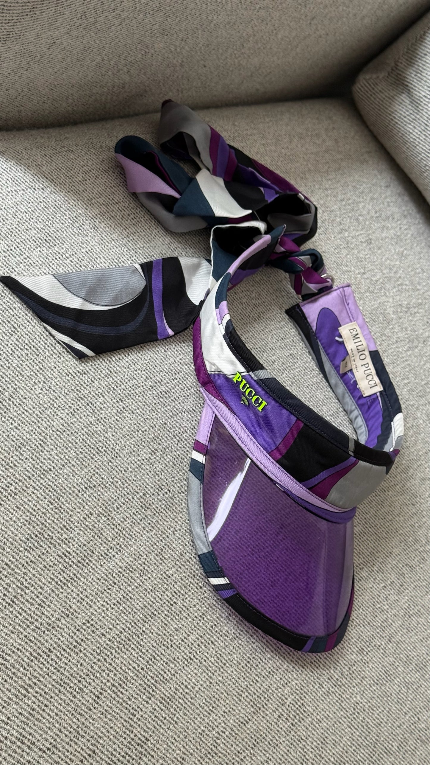 Pucci Printed silk-twill and PVC visor in purple