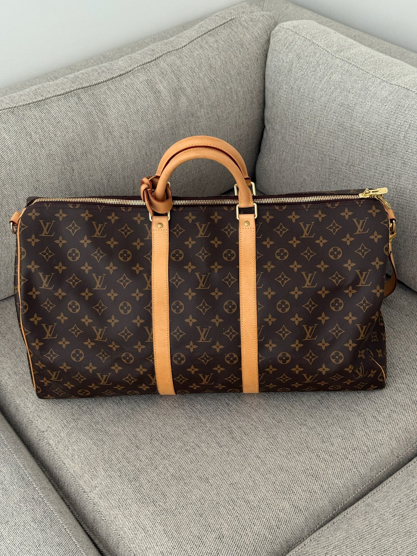 Louis Vuitton Keepall Bandoulière 55 Brown Monogram Bag