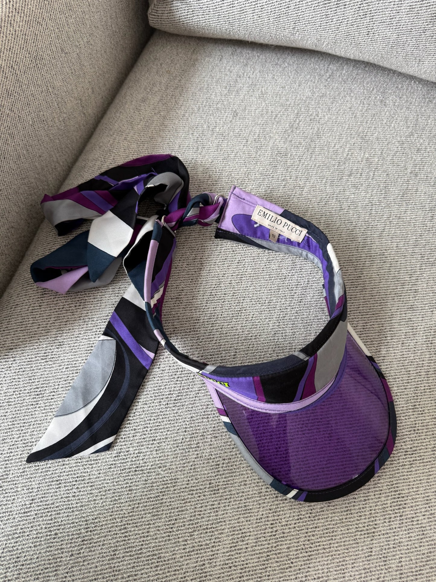 Pucci Printed silk-twill and PVC visor in purple