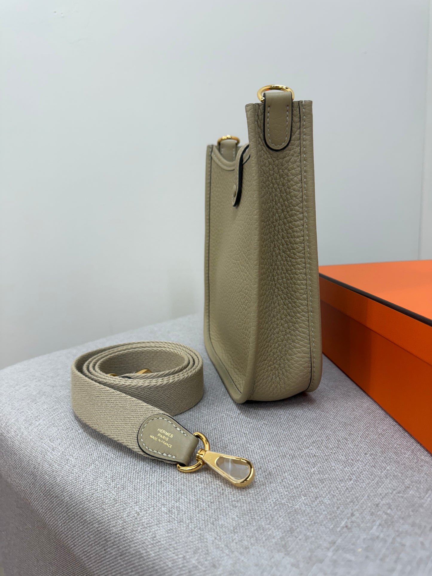 Hermès Mini Evelyne 16 Trench Gold Hardware, Brand New