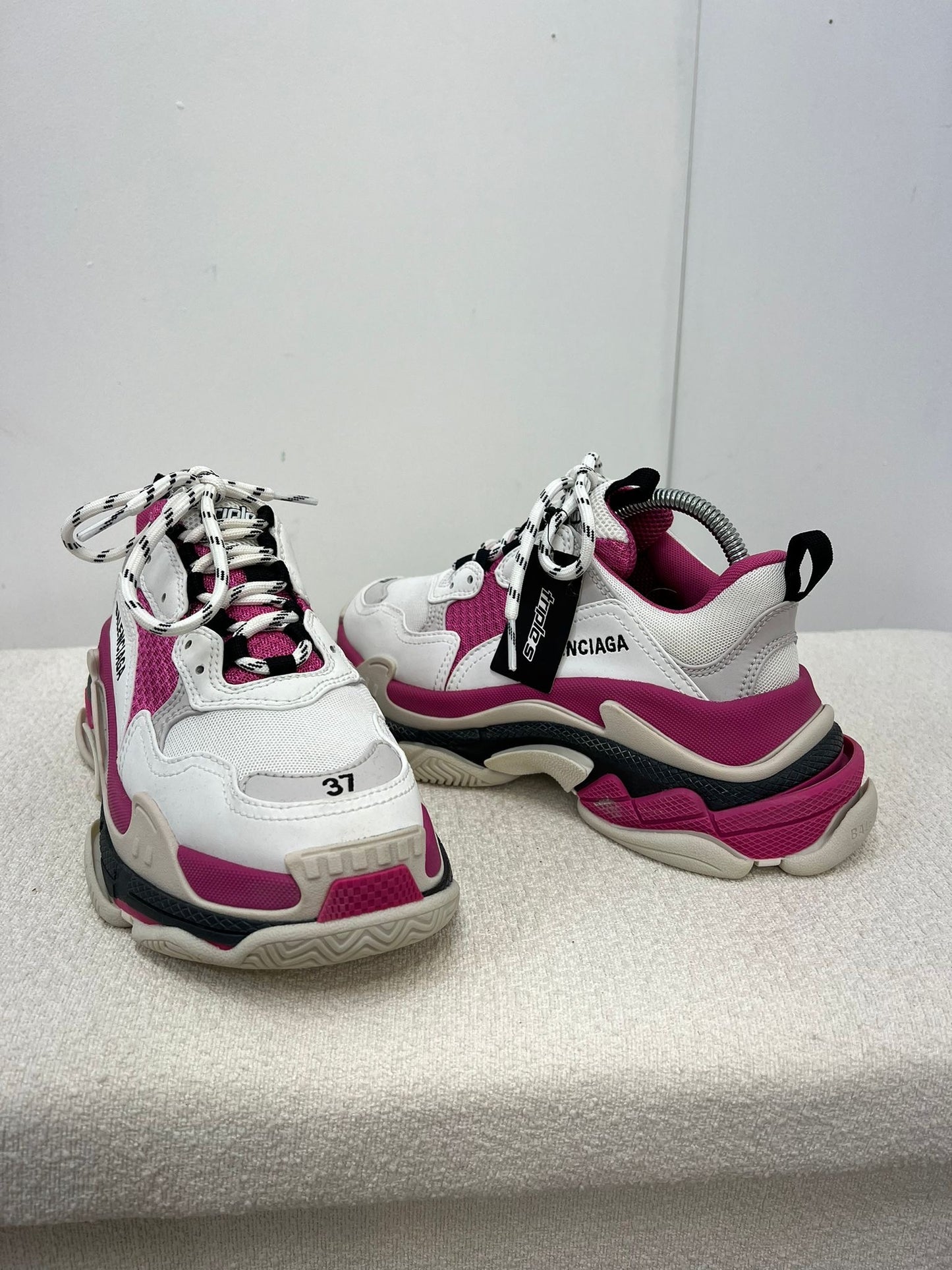 Balenciaga White And Pink Triple S Trainers , Brand New- UK 4