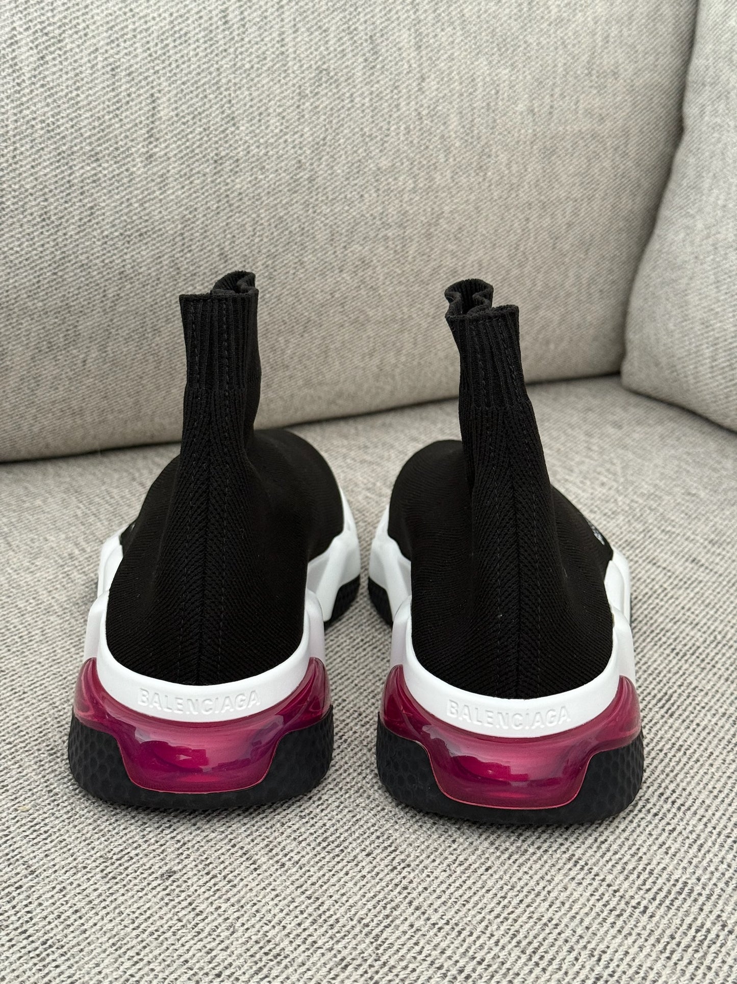 Balenciaga Black White Pink Speed Trainers- UK 5