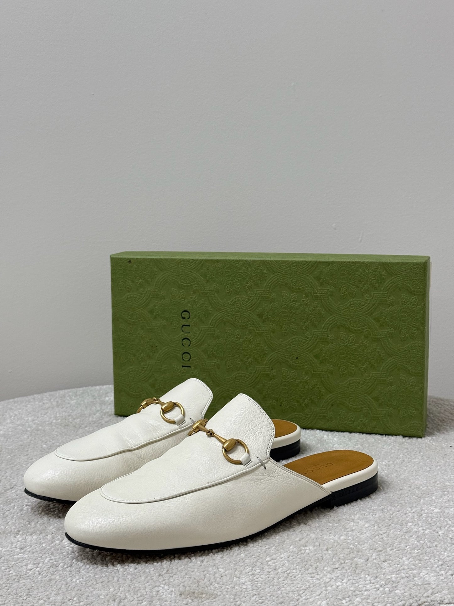 Gucci Cream Princetown Slider -UK 5.5