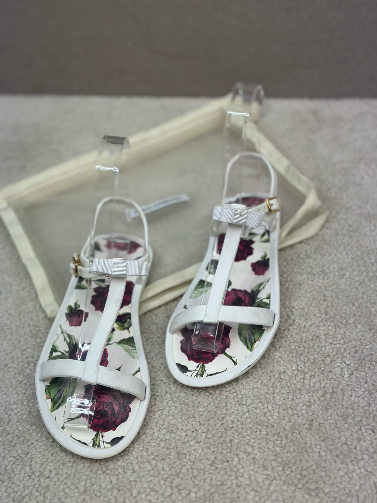 Kids Dolce & Gabbana White Strap Sandal - EU 30