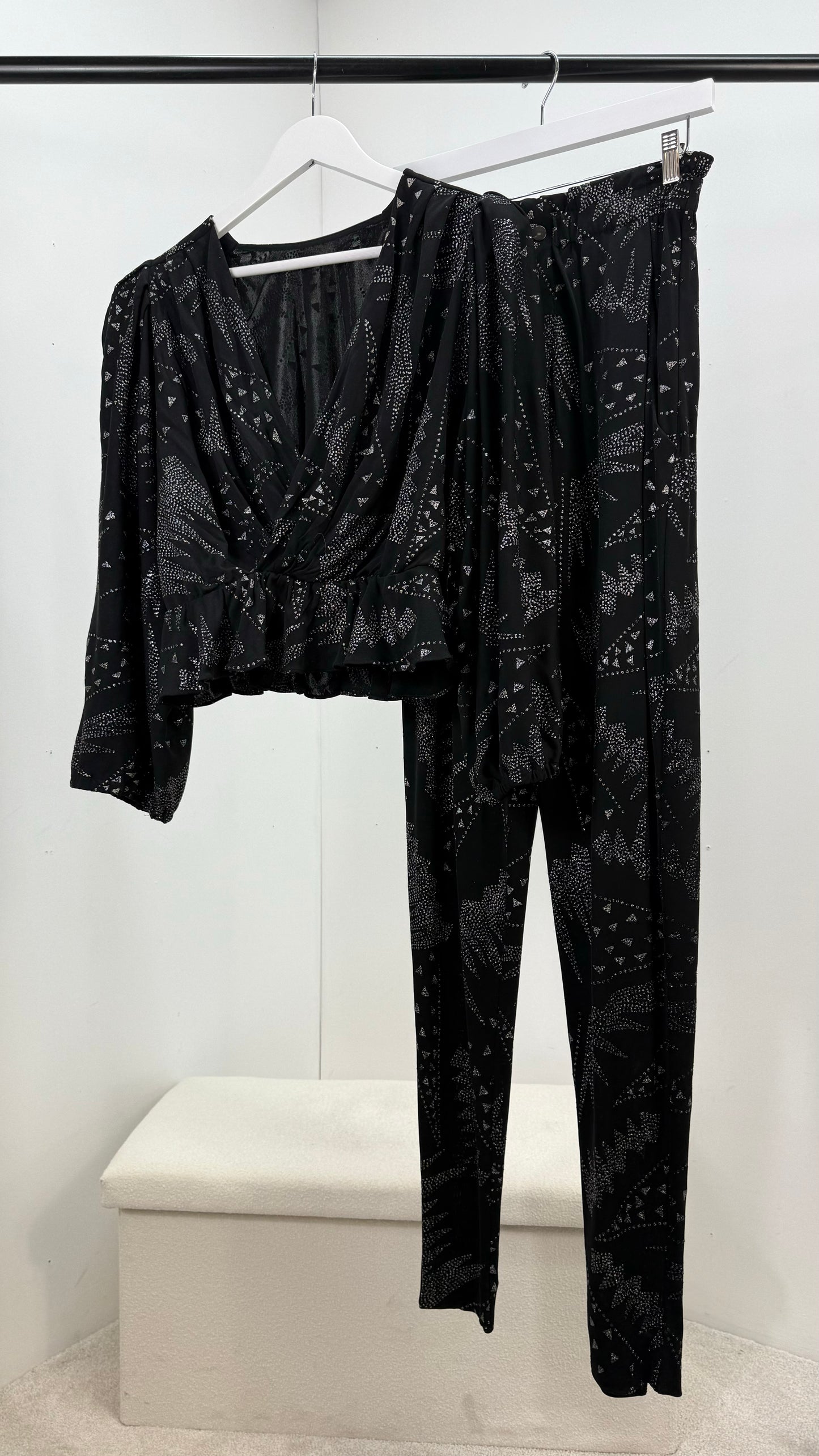 Isobel Marant Black & Silver Detail Trouser Co-Ord - UK 8
