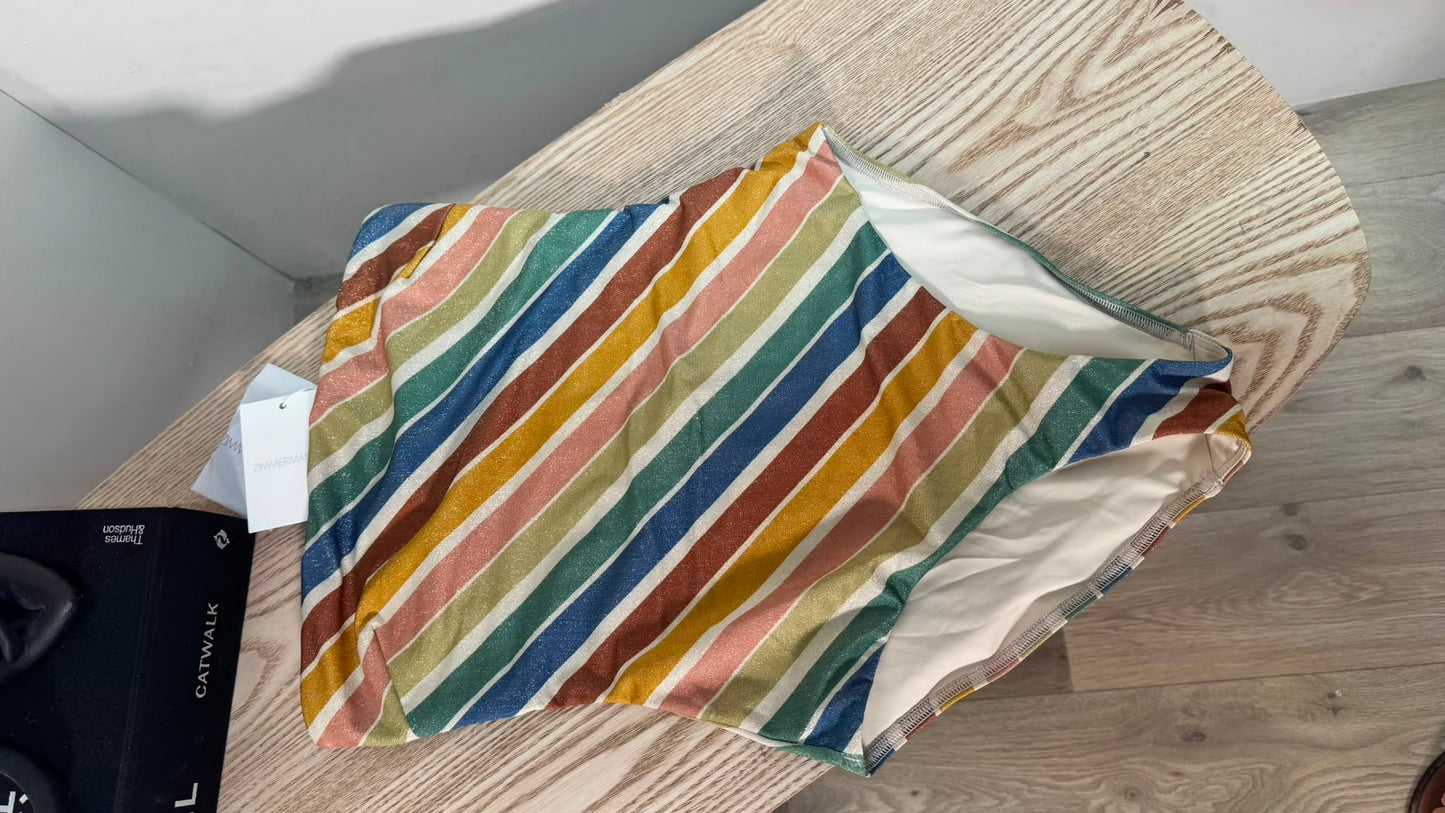 Zimmerman Everly Metallic Stripe Bandu Swimsuit, Brand New - UK 10. Small fitting so suited for UK 8